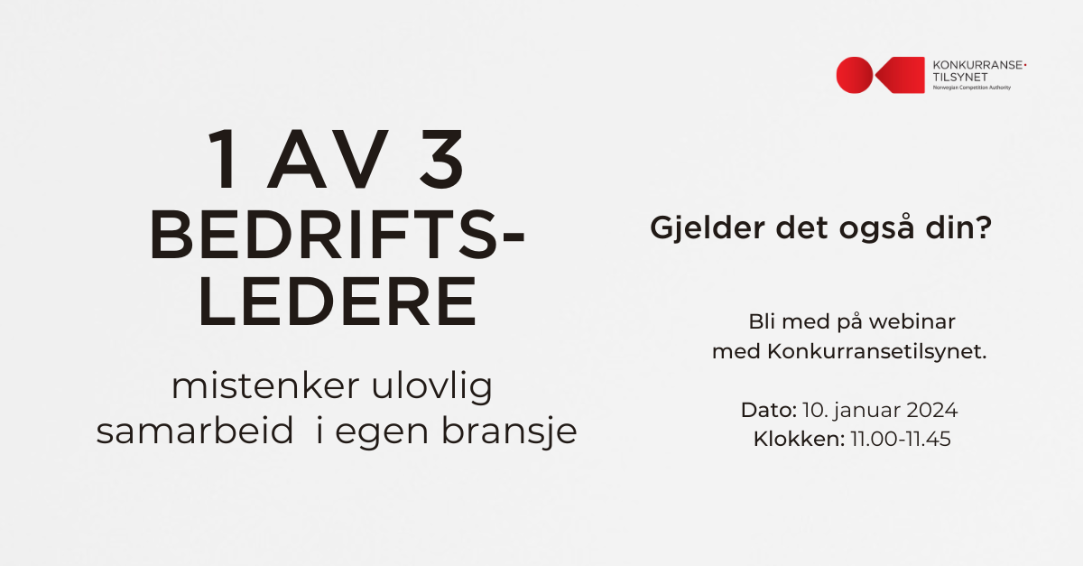 Webinar: Det du som bedriftsleder MÅ vite om konkurranseloven!